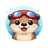 Cute flat cartoon deer face avatar icon with friendly expression for review section